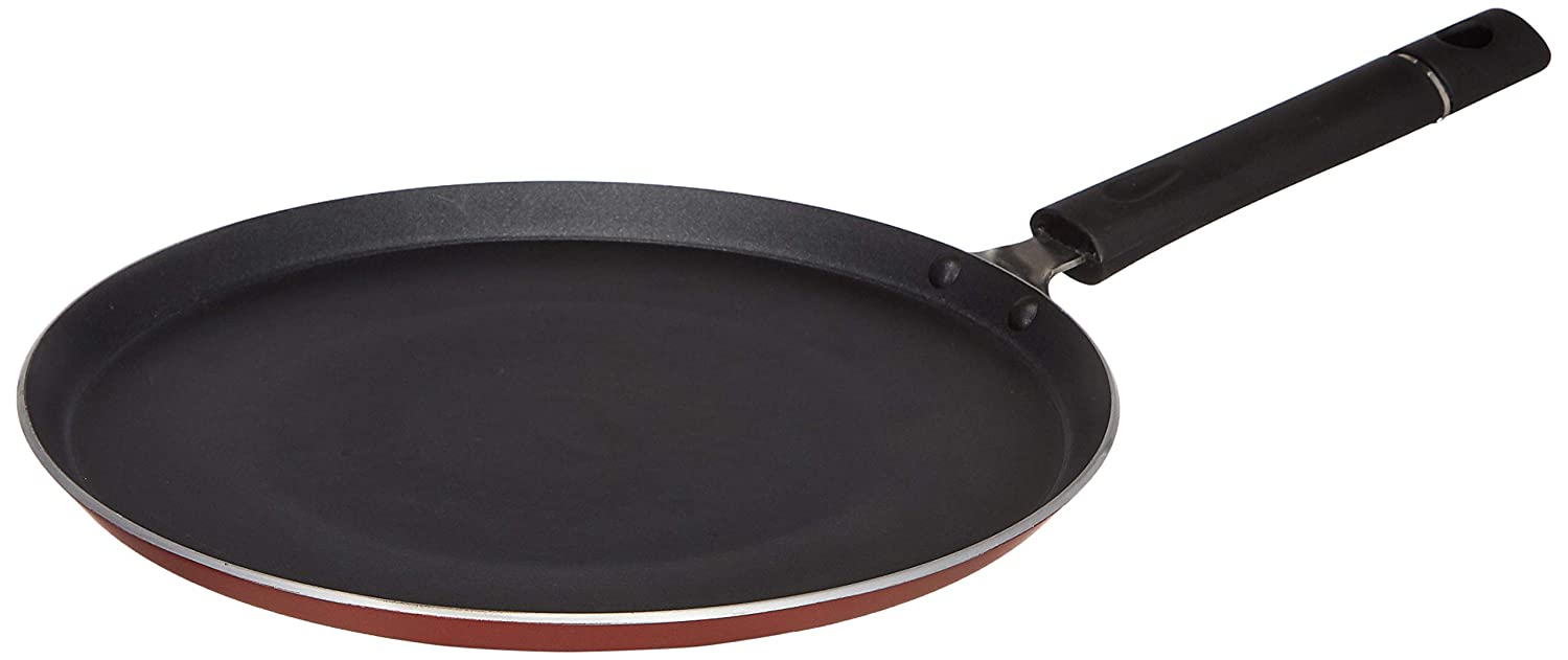 Buy Amazon Brand - Solimo Non-Stick Tawa with 2-Way Non-Stick Coating, 26cm (Induction and Gas Stove Compatible), Aluminium, Black