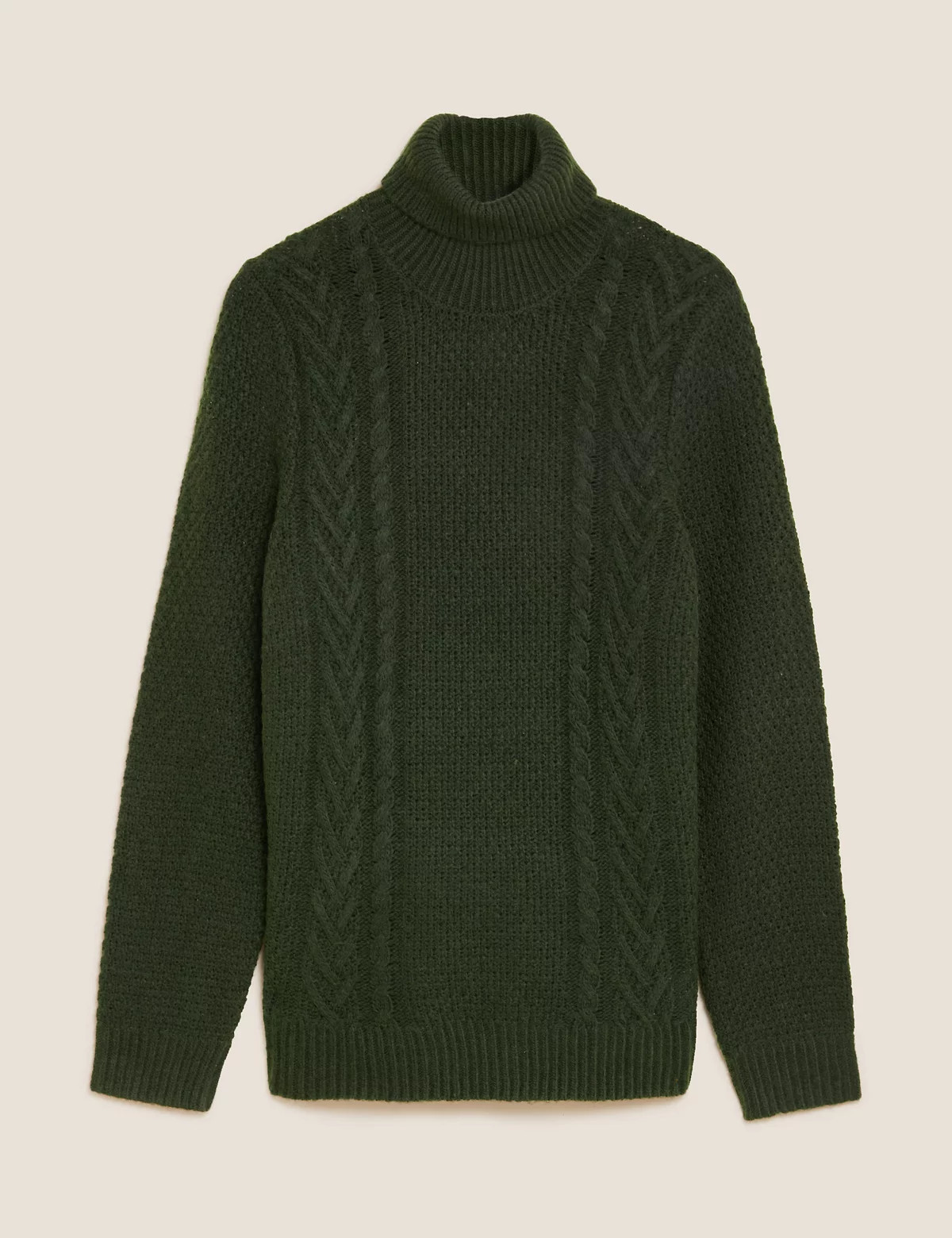 Buy M&S Cable High Neck Jumper with Wool