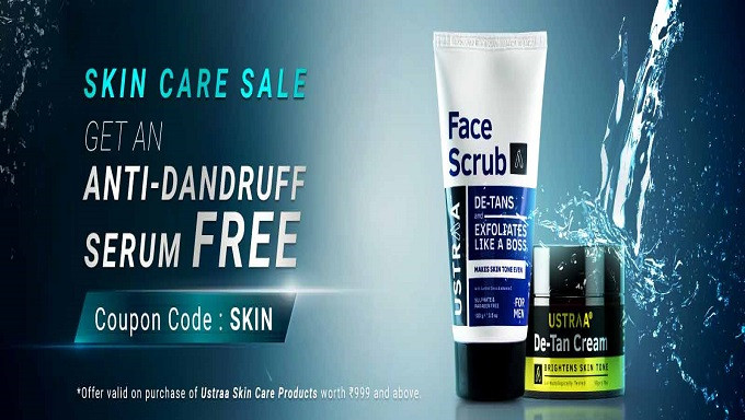 Get An Anti-Dandruff Serum FREE on Purchase Of Ustraa Skin Care Products Worth Rs.999 