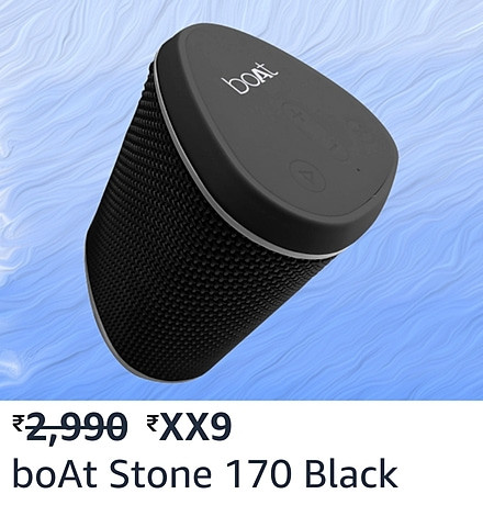 GREAT REPUBLIC DAY SALE | Buy boAt Stone 170 with 5W Speaker Bluetooth V4.2 and a SD Card Slot, with a Playback time of 6 Hours, IPX 6 Water Resistant Design (Black)
