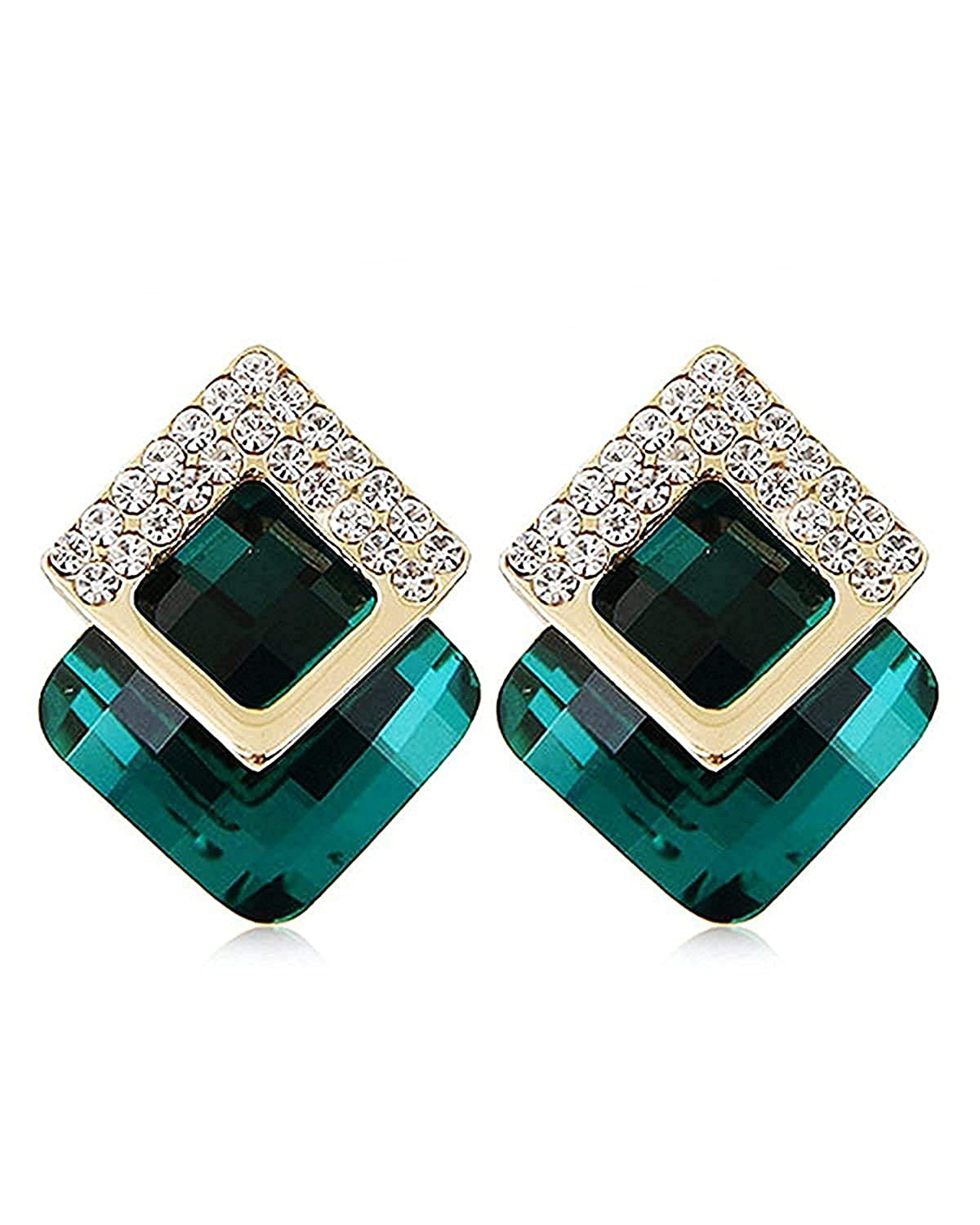 Buy Shining Diva Fashion Latest Italian Designer 18k Gold Plated Crystal Earrings For Women and Girls
