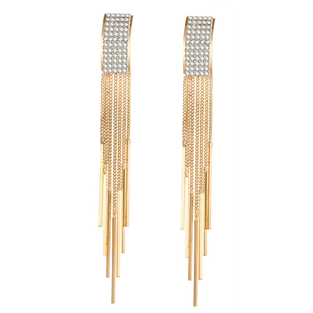 Buy Shining Diva Fashion Italian Designer Collection Gold Plated Drop Earrings for Women (Golden) 