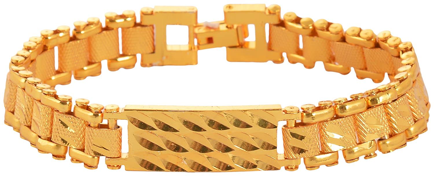 Buy Handicraft Kottage Brass Chain Bracelet for Men - Gold Plated 