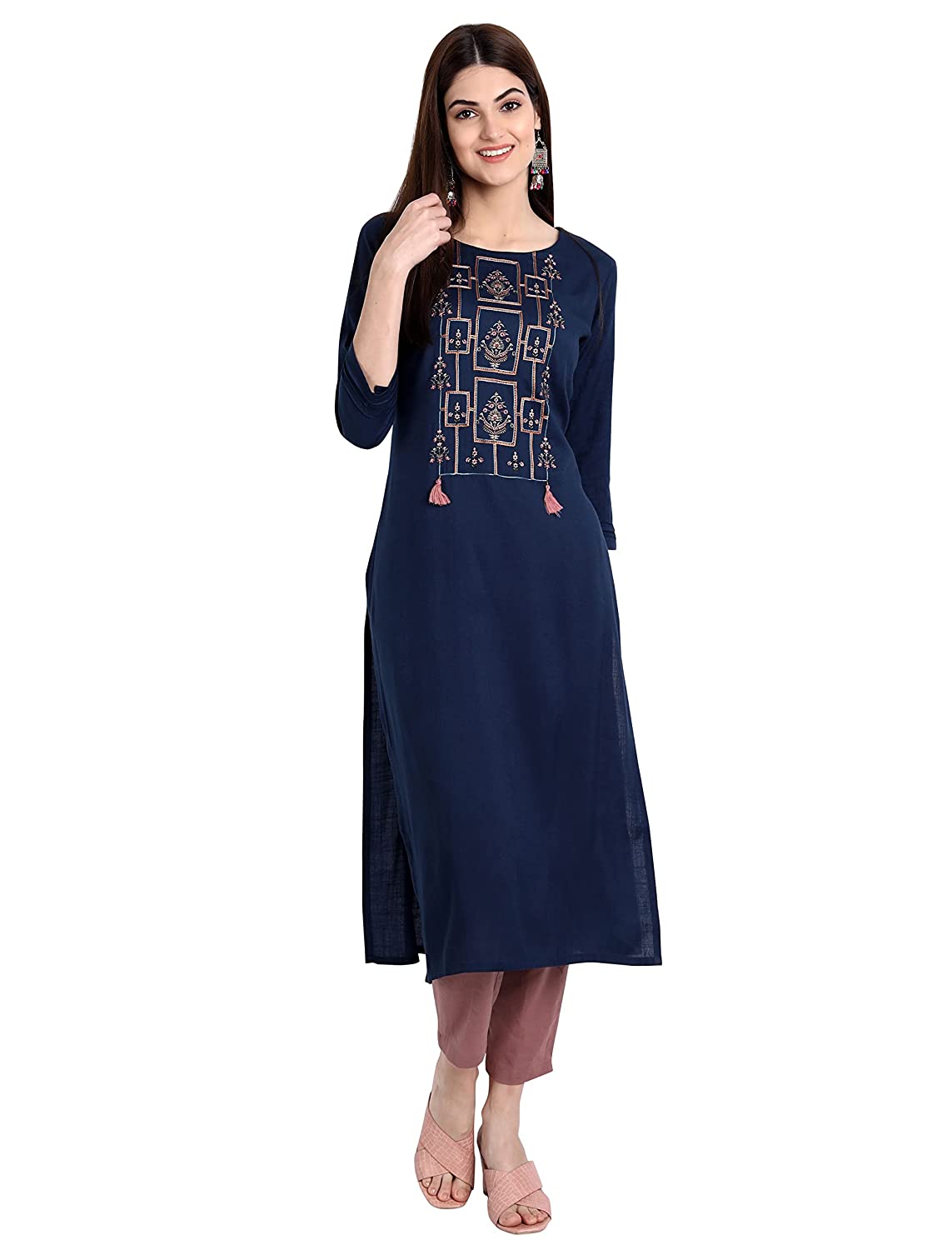 Pooja Meena Recommends | Buy Arangya Women Emboidered Yoke Design Kurta ...