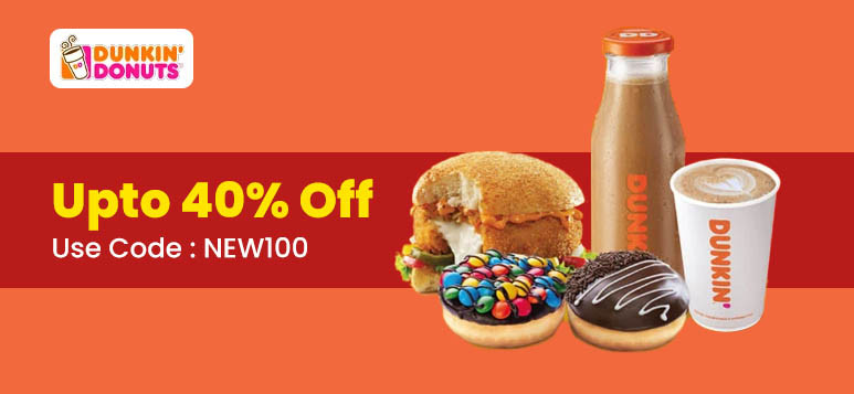 First Order Special | Upto 40% Off On Dunkin Donuts 