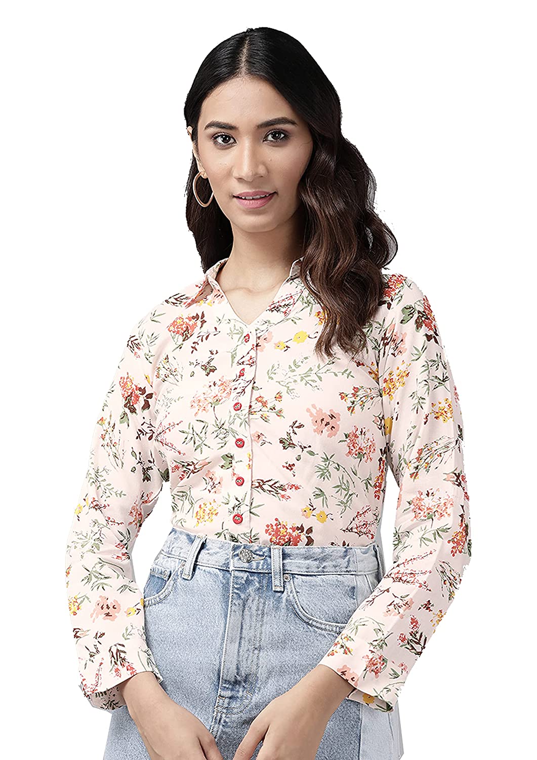 Buy Yash Gallery Womens Rayon Floral Printed Shirt (Multi)