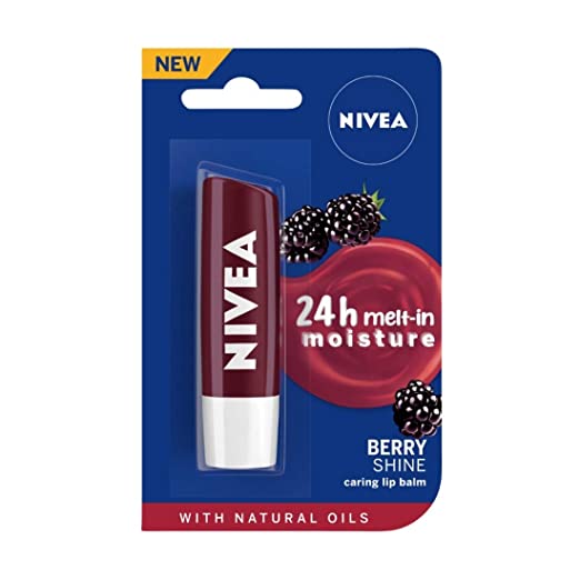 NIVEA Lip Balm, Fruity Berry Shine, 4.8g