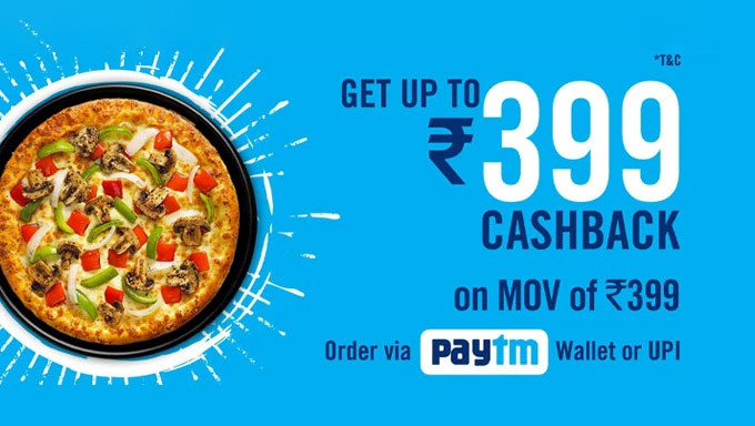 Get Up to Rs.399 cashback when you pay via Paytm