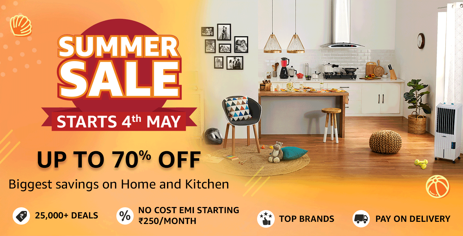 SUMMER SALE | Upto 70% Off on Home & Kitchen + 10% Off on ICICI Bank Cards