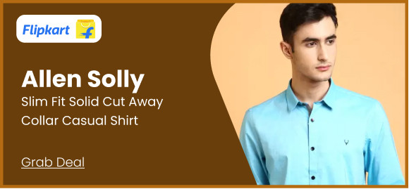 Allen Solly Men Super Slim Fit Solid Cut Away Collar Casual Shirt