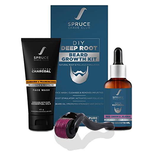 Spruce Shave Club Beard Growth Kit For Men | Face Wash for Men (45g), Beard Growth Oil