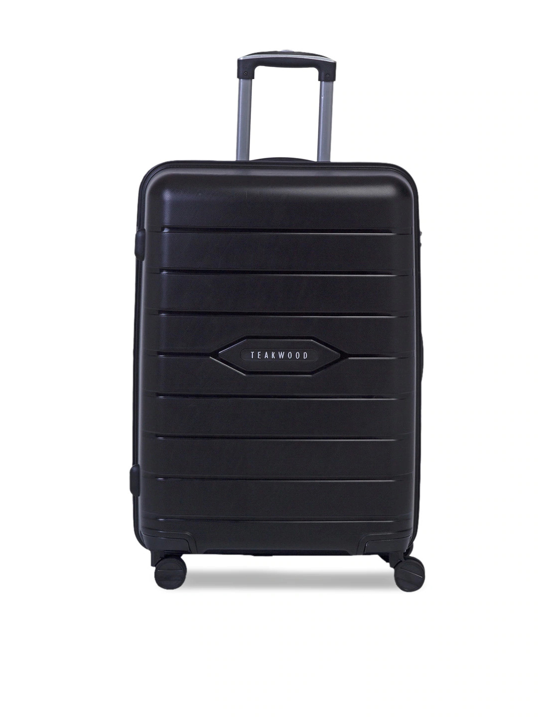 Teakwood Leathers Black Textured Hard-Sided Cabin Trolley Suitcase