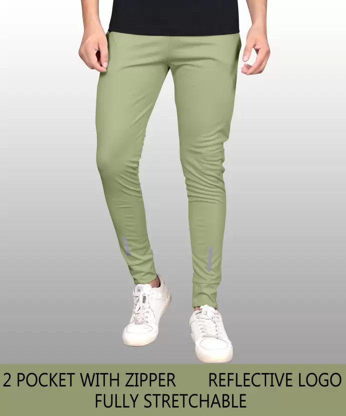 Foxter Solid Men Green Track Pants