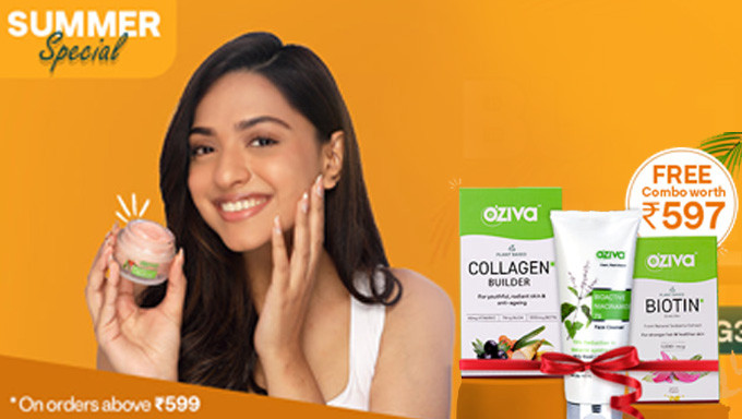 Oziva Be Better Sale | Buy 1 , Get 3 FREE Daily Skin & Hair Essentials Combo worth Rs 597