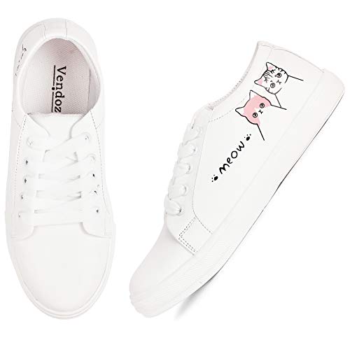 Vendoz Women And Girls Latest Collection Stylish White Casual Shoes Sneakers Paisawapas