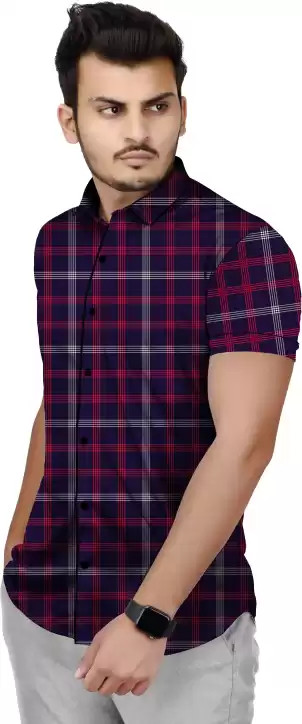 Buy COMBRAIDED Men Regular Fit Checkered Casual Shirt