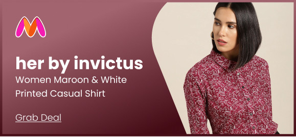 Buy her by invictus Women Maroon & White Printed Casual Shirt