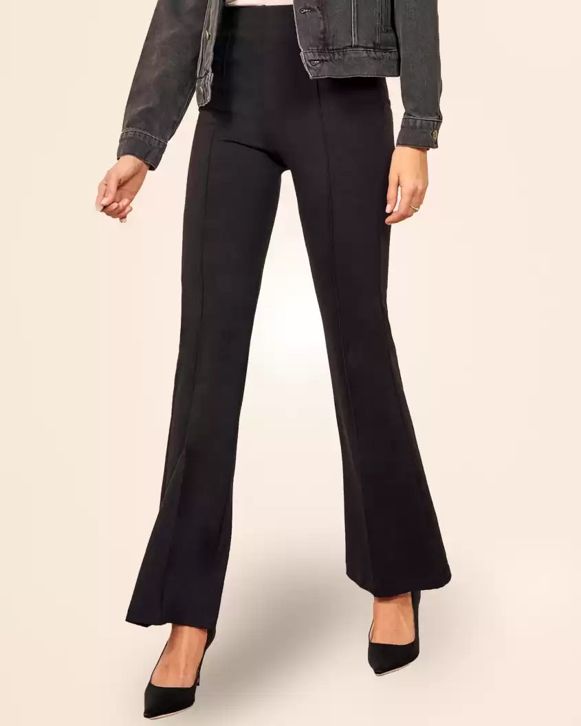 ADDYVERO Regular Fit Women Black Cotton Blend Trousers
