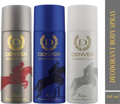 DENVER Sporting Club Rider, Goal & Victor (Pack of 3) Deodorant Spray ...