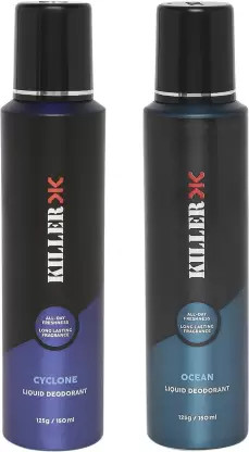 KILLER OCEAN 150 ml + CYCLONE 150 ml DEODARANT Deodorant Spray - For Men (300 ml, Pack of 2)