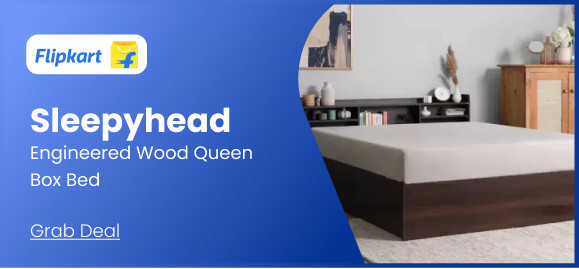 Sleepyhead Engineered Wood Queen Box Bed (Finish Color - Chestnut Dark, Delivery Condition - Knock Down)