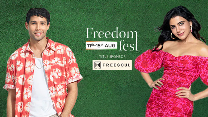 FREEDOM FEST SALE | Flat 40% To 80% Off + Extra 10% Bank Off + Extra Rs.300 Off