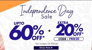 Pantaloons Independence Day Sale is live |Upto 60% OFF + EXTRA 20% OFF on Lifestyle Products on shopping for ₹3000