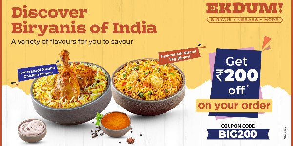 Rs. 200 OFF on orders above 699/- (Valid on Veg & Non- Veg Items)