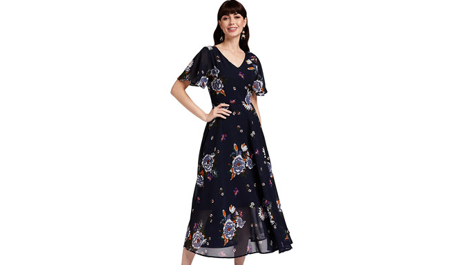 Buy RARE Women's Georgette A-Line Midi Dress
