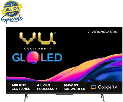 Vu GloLED 126 cm (50 inch) Ultra HD (4K) LED Smart Google TV with DJ Subwoofer 104W (50GloLED)