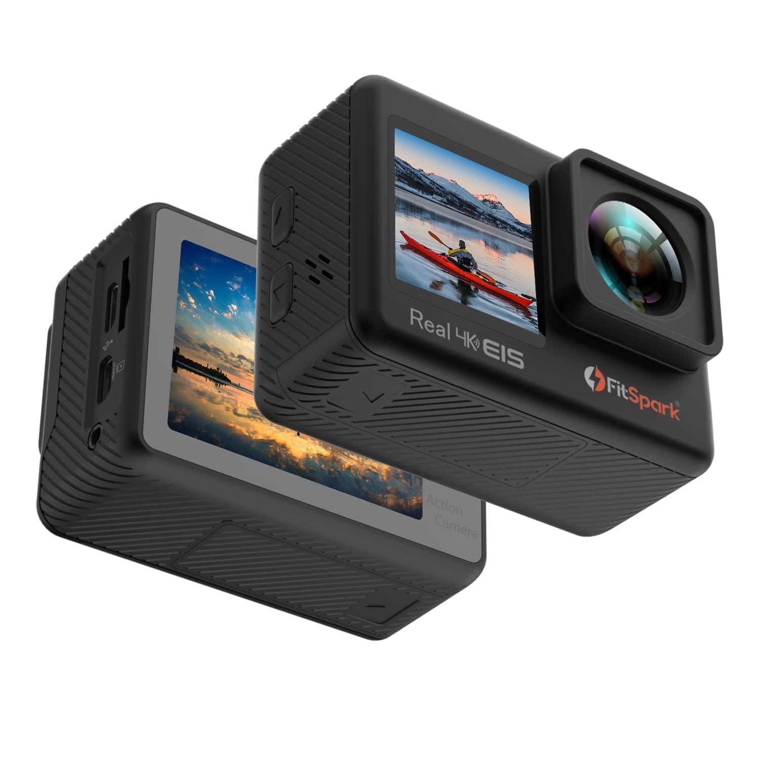 FitSpark Eagle i9 Plus Professional Dual Screen Native 4K 30FPS WiFi Action Camera with Drone Auto-Connection