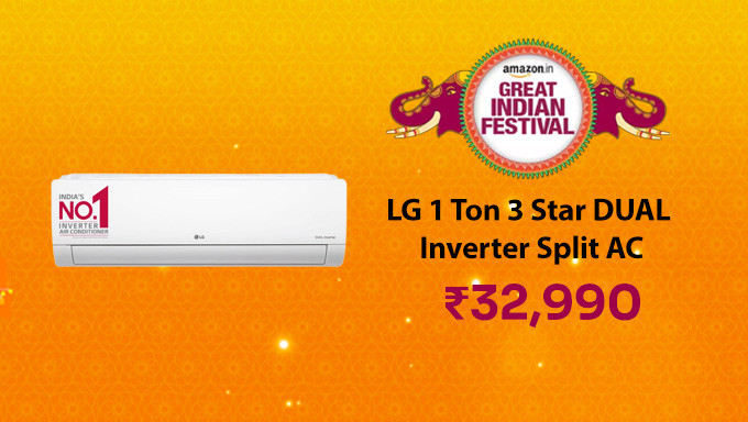 LG 1 Ton 3 Star DUAL Inverter Split AC (Copper, Super Convertible 5-in-1 Cooling + Instant Rs.3500 Discount