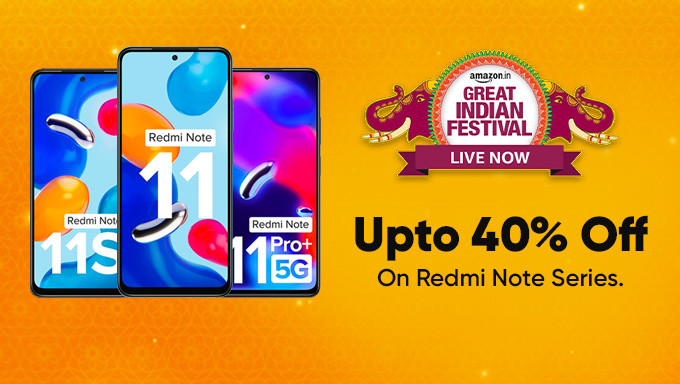 GREAT INDIAN FESTIVAL SPECIAL | Upto 40% Off on Redmi Note Series Mobiles + Extra 10% Card Off + Exchange & No Cost EMI