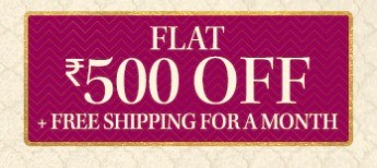 Flat Rs.500 Off + Free Shipping On 1st Order
