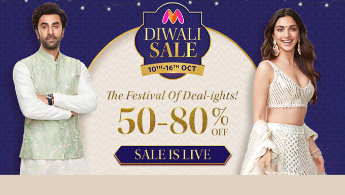 MYNTRA DIWALI SALE | Flat 50%-80% Off + 10% Off on Selected Bank Cards + Extra Rs.400 New User Off