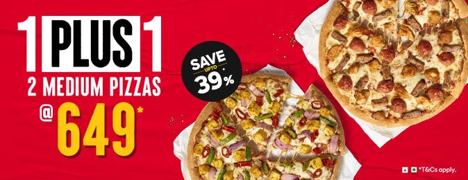 Super Value Deal | 2 Medium Pizzas starting at Rs 699