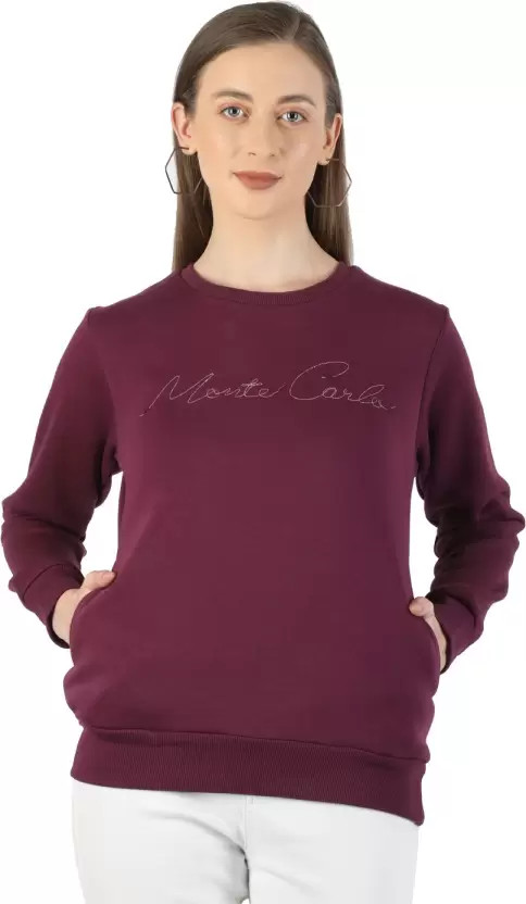 MONTE CARLO Full Sleeve Solid Women Sweatshirt