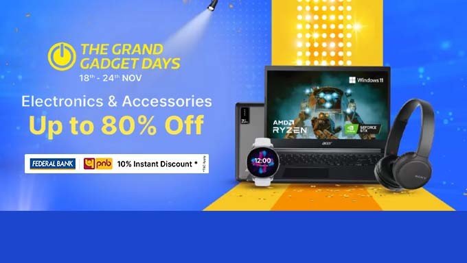 THE GRAND GADGET DAYS | Upto 80% Off on Electronics & Accessories + Extra 10% Bank Off