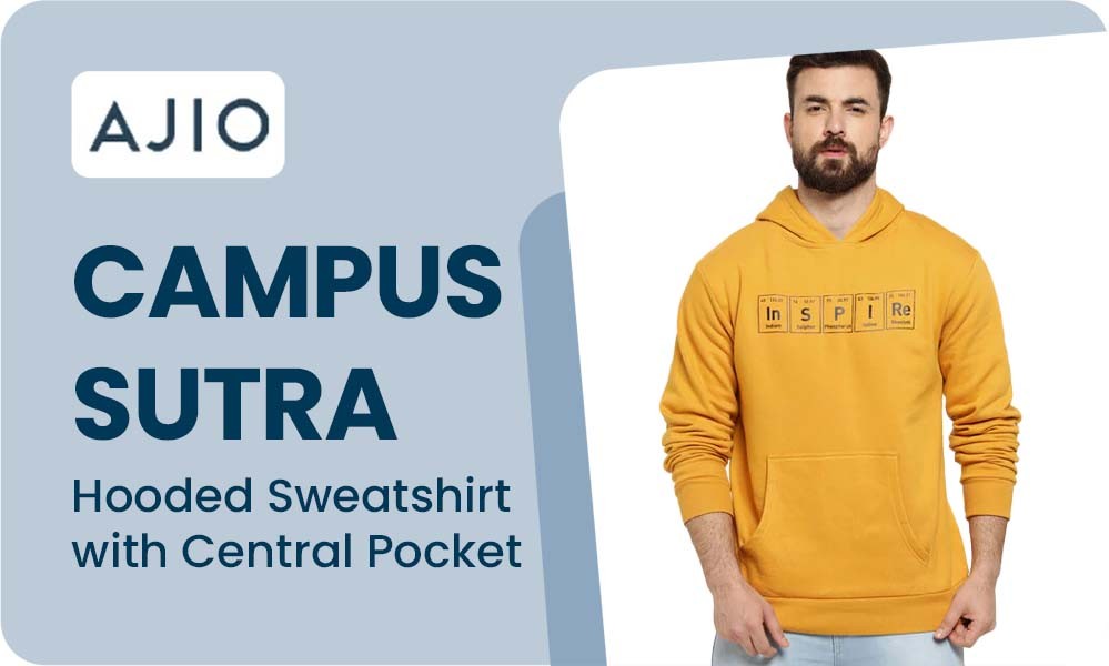 CAMPUS SUTRA Hooded Sweatshirt with Central Pocket