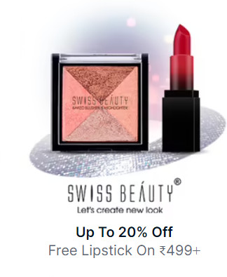 Upto 20% Off On Swiss Beauty + Free Lip & Cheek Cream On Rs.499+