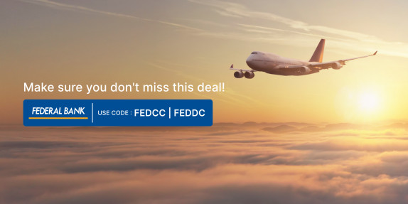 Get up to 15% off on all flights with Federal Bank Cards!