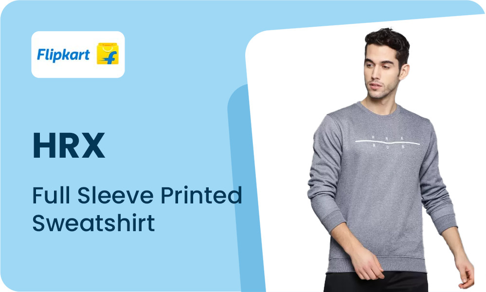 HRX by Hrithik Roshan Men Full Sleeve Printed Sweatshirt