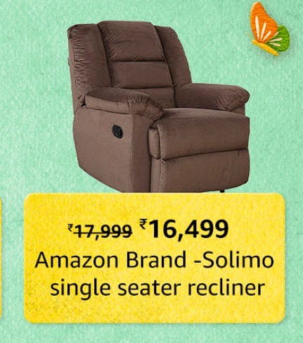 Amazon Brand - Solimo Musca Fabric Single Seater Recliner (Brown, Chocolate)