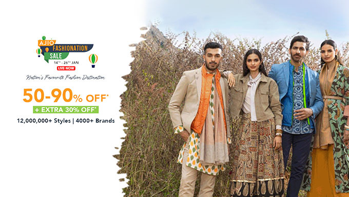 AJIO FASHIONATION SALE | Min 50% Off To 90% Off + Extra Upto 30% Off + Instant 10% Off On Selected Bank| 5% Paytm Postpaid Cashback
