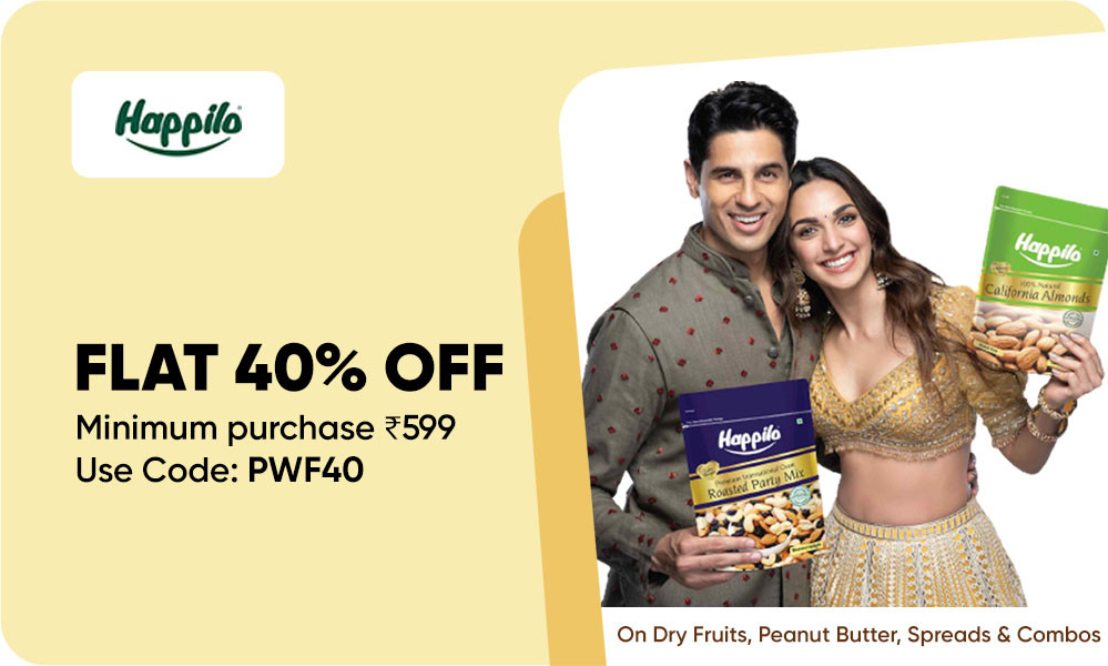 Happilo Special |40% off on all nuts minimum purchase Rs 599 