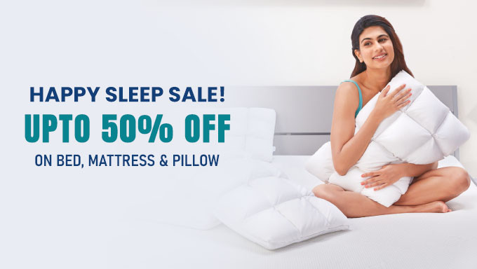 Happy Sleep Sale | Upto 50% Off + Extra 20% Off + No-Cost EMI On Mattress, Pillow & Bedding