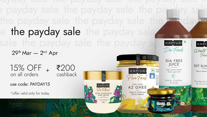 The Payday Sale | Upto 15% + Rs.200 Cashback On All Orders
