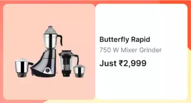 Butterfly Rapid - 4J / Rapid 750 W Juicer Mixer Grinder (4 Jars, Black)