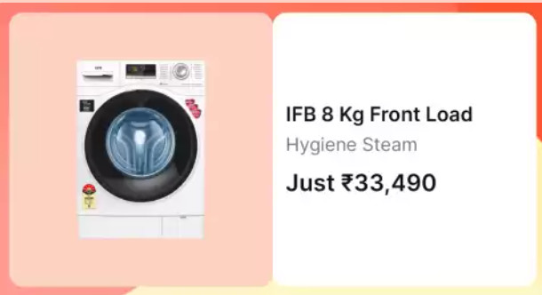 IFB 8 kg 5 Star 2X Power Steam,Hard Water Wash Fully Automatic Front Load