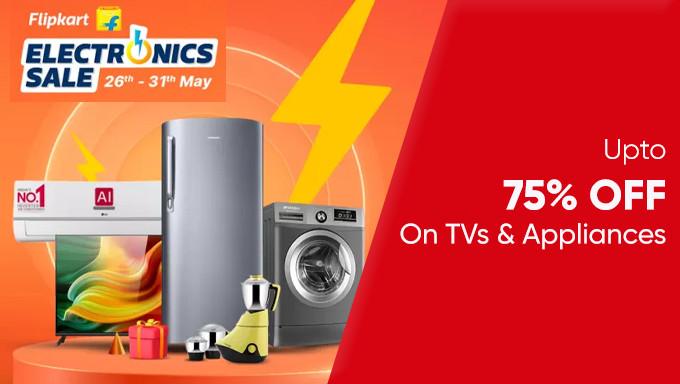 Electronics Sale | Upto 75% + Extra 10% Bank Off On TVs & Appliances + No-Cost EMI